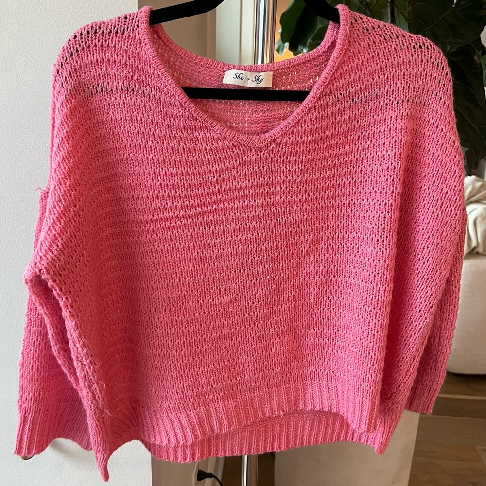 She & Sky Pink Sweater